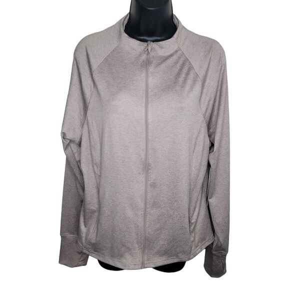 RBX Women's NWT Heathered oatmeal Full Zip Track Jacket Size XL - Picture 1 of 6